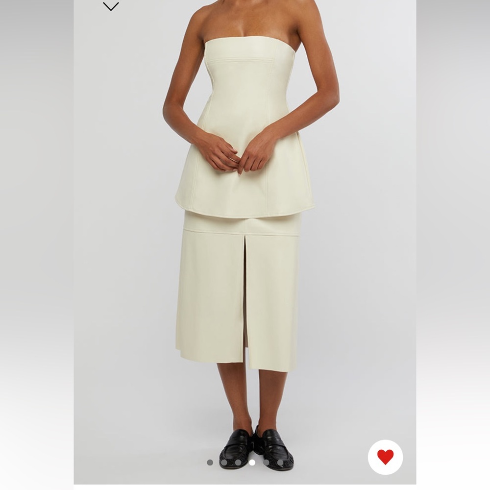 WeWoreWhat Vegan Leather Strapless Top